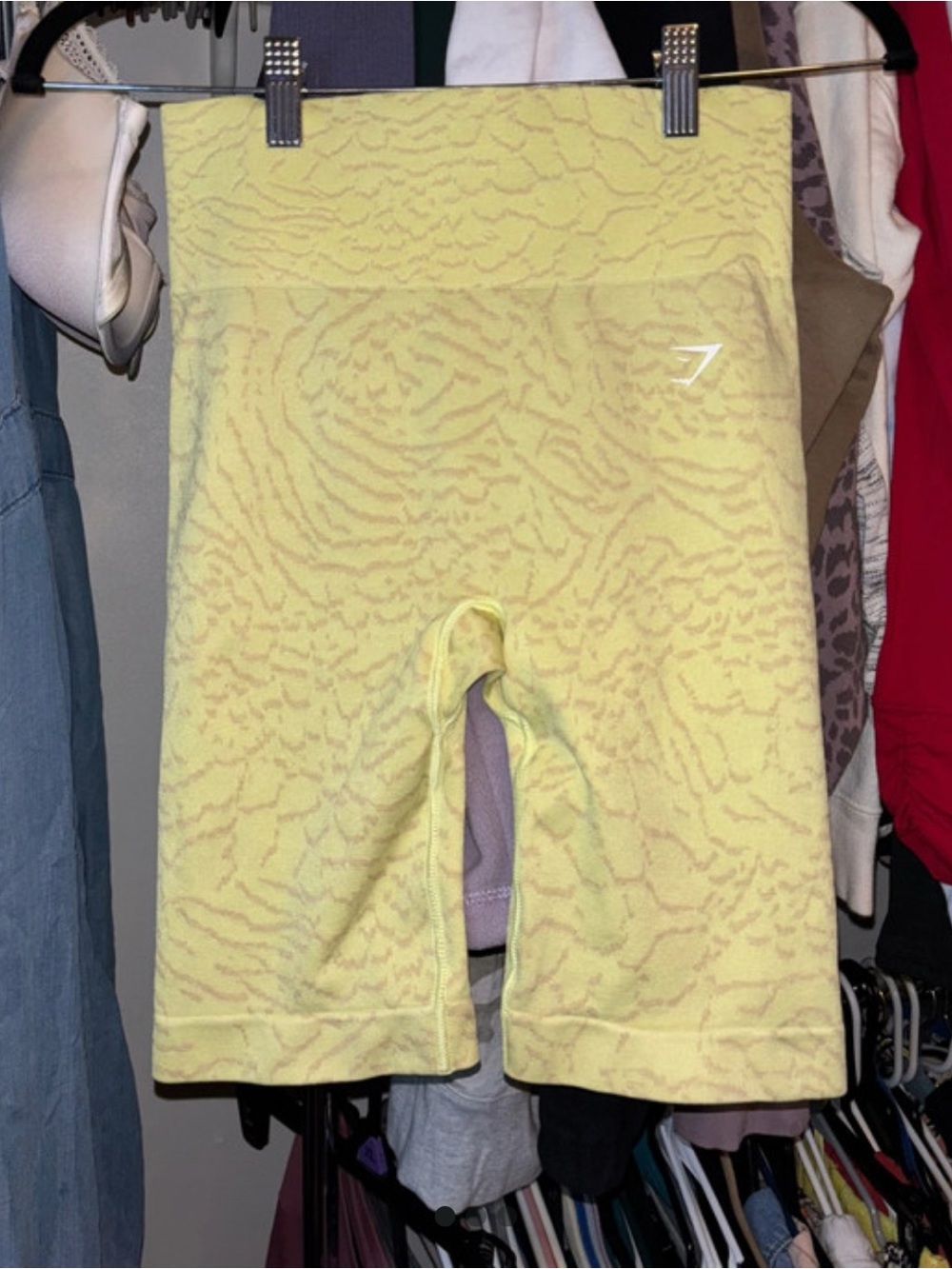 Gymshark women’s Light Yellow Textured Training Shorts